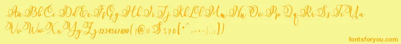 Namilla Font – Orange Fonts on Yellow Background