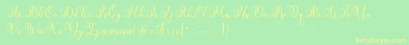 Namilla Font – Yellow Fonts on Green Background