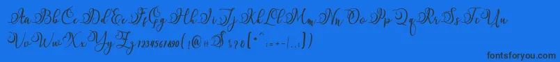 Namilla-Schriftart – Schwarze Schriften auf blauem Hintergrund
