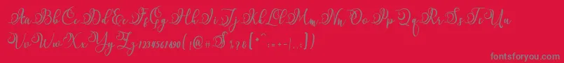 Namilla Font – Gray Fonts on Red Background