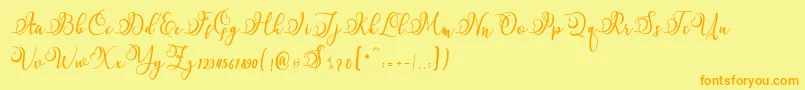 Namilla Font – Orange Fonts on Yellow Background