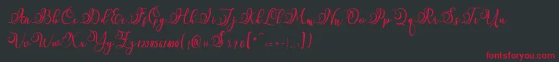 Namilla-Schriftart – Rote Schriften auf schwarzem Hintergrund