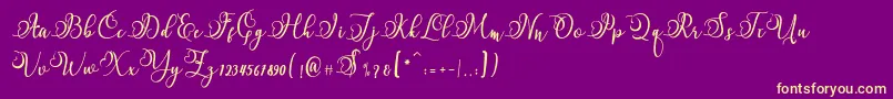 Namilla Font – Yellow Fonts on Purple Background