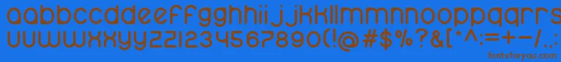 namo Font – Brown Fonts on Blue Background