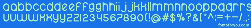 namo Font – Green Fonts on Blue Background