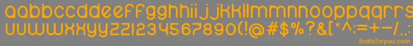 フォントnamo – オレンジの文字は灰色の背景にあります。