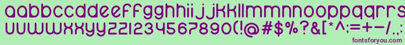 フォントnamo – 緑の背景に紫のフォント