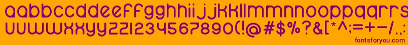namo-fontti – violetit fontit oranssilla taustalla