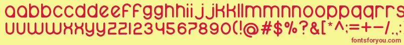 namo Font – Red Fonts on Yellow Background