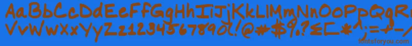 Nancy Font – Brown Fonts on Blue Background