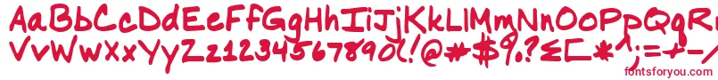 フォントNancy – 白い背景に赤い文字