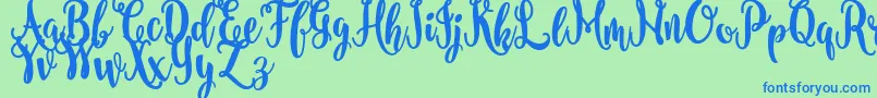 nanda FREE Font – Blue Fonts on Green Background