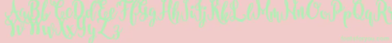 nanda FREE Font – Green Fonts on Pink Background