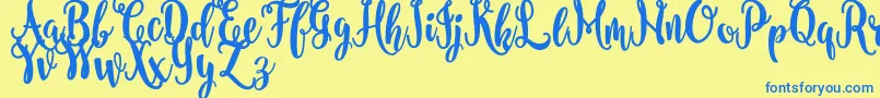 nanda FREE Font – Blue Fonts on Yellow Background