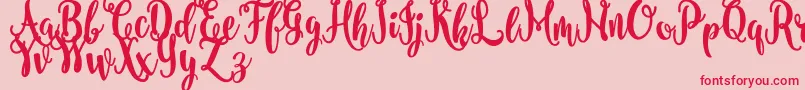 nanda FREE Font – Red Fonts on Pink Background
