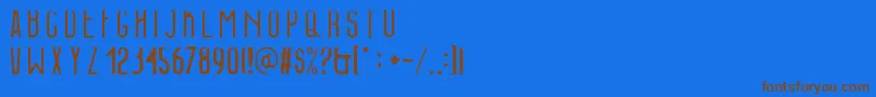 Czcionka naonweh rough – brązowe czcionki na niebieskim tle