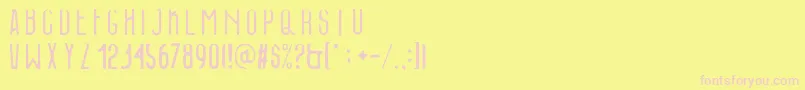 naonweh rough-fontti – vaaleanpunaiset fontit keltaisella taustalla