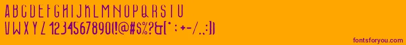 naonweh rough Font – Purple Fonts on Orange Background