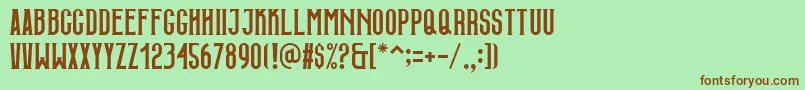 Шрифт naonweh serif – коричневые шрифты на зелёном фоне