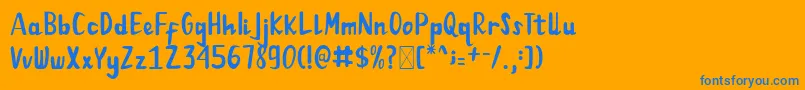Naranda Font – Blue Fonts on Orange Background