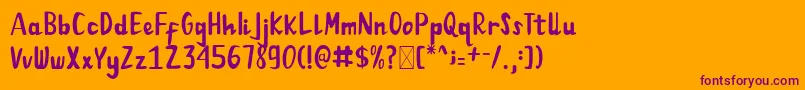 Naranda Font – Purple Fonts on Orange Background