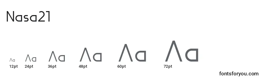 Размеры шрифта Nasa21