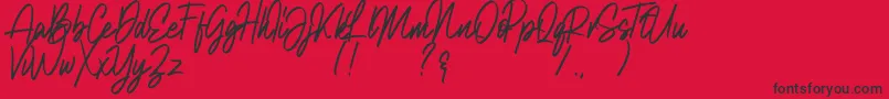 Natalia Rosaline Demo-Schriftart – Schwarze Schriften auf rotem Hintergrund