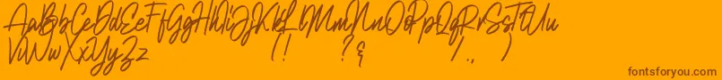 Natalia Rosaline Demo-Schriftart – Braune Schriften auf orangefarbenem Hintergrund