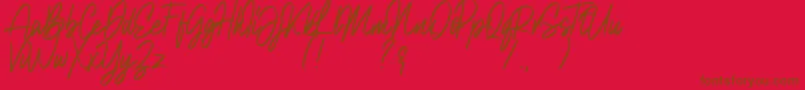 Natalia Rosaline Demo Font – Brown Fonts on Red Background