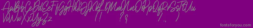 Natalia Rosaline Demo-Schriftart – Graue Schriften auf violettem Hintergrund