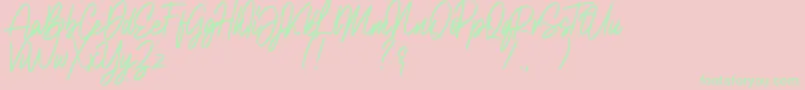 Natalia Rosaline Demo Font – Green Fonts on Pink Background