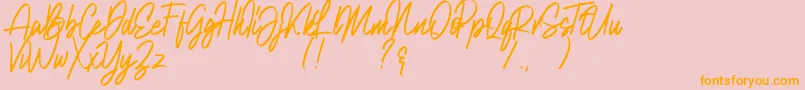 Natalia Rosaline Demo Font – Orange Fonts on Pink Background