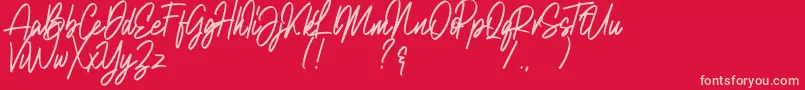 Natalia Rosaline Demo Font – Pink Fonts on Red Background