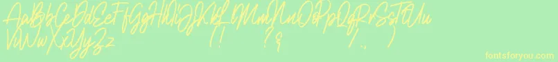 Natalia Rosaline Demo Font – Yellow Fonts on Green Background