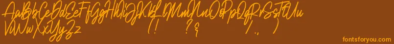 Natalia Rosaline Demo-Schriftart – Orangefarbene Schriften auf braunem Hintergrund