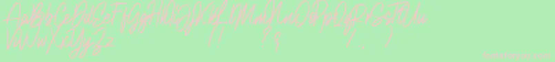 Natalia Rosaline Demo Font – Pink Fonts on Green Background