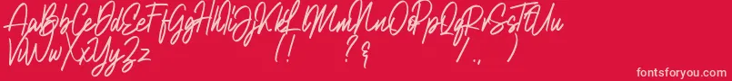 Natalia Rosaline Demo Font – Pink Fonts on Red Background