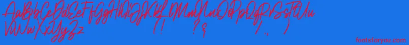 Natalia Rosaline Demo Font – Red Fonts on Blue Background