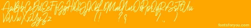 Natalia Rosaline Demo Font – Yellow Fonts on Orange Background