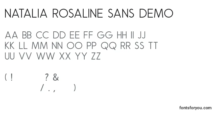 Police Natalia Rosaline Sans Demo - Alphabet, Chiffres, Caractères Spéciaux