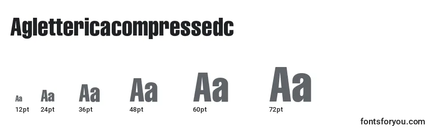 Größen der Schriftart Aglettericacompressedc