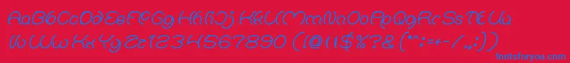 Natalie Bold Font – Blue Fonts on Red Background