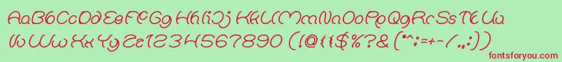Natalie Bold Font – Red Fonts on Green Background