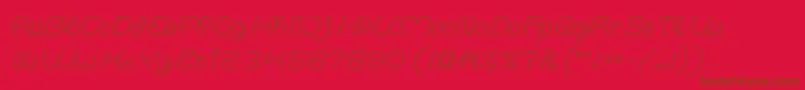 Natalie Hollow Font – Brown Fonts on Red Background