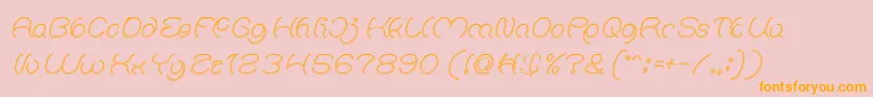 Natalie Hollow Font – Orange Fonts on Pink Background