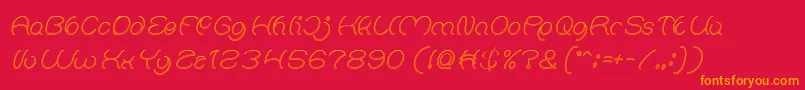 Natalie Hollow Font – Orange Fonts on Red Background