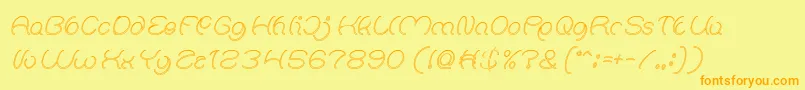 Natalie Hollow Font – Orange Fonts on Yellow Background