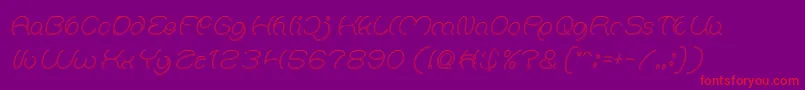 Natalie Hollow Font – Red Fonts on Purple Background