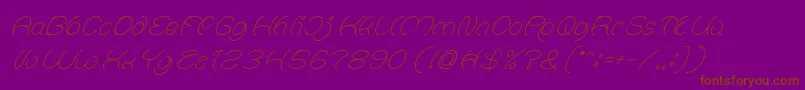 Natalie light-Schriftart – Braune Schriften auf violettem Hintergrund