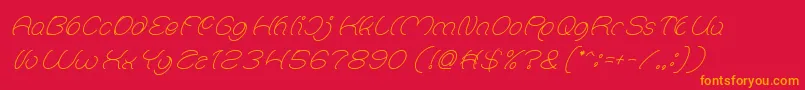 Natalie light Font – Orange Fonts on Red Background